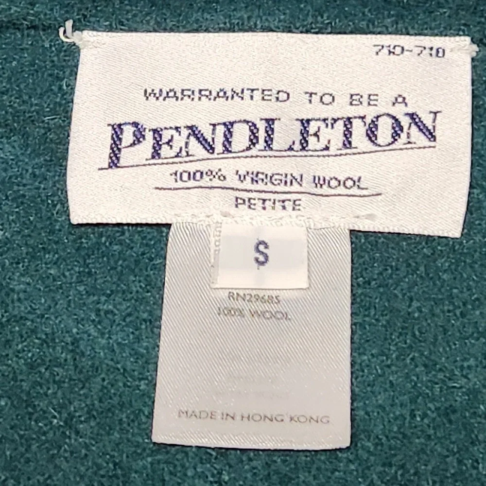 Pendleton Womens Blue Navy Green Button Down Blazer Career Office Small Petite - Picture 4 of 8